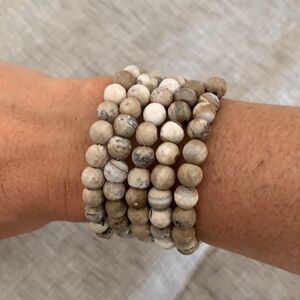 Savvy Cie Natural Agate Coil Wrap Bracelet